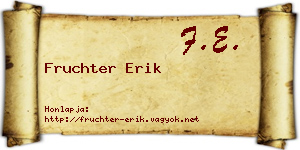Fruchter Erik névjegykártya
